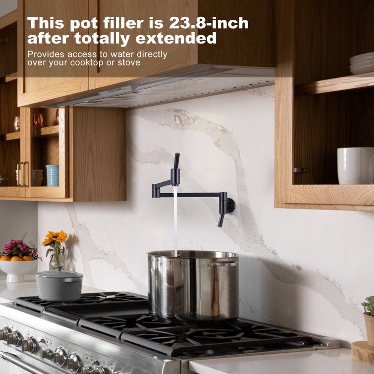 Oil-Rubbed Bronze Wall-Mount Pot Filler Faucet