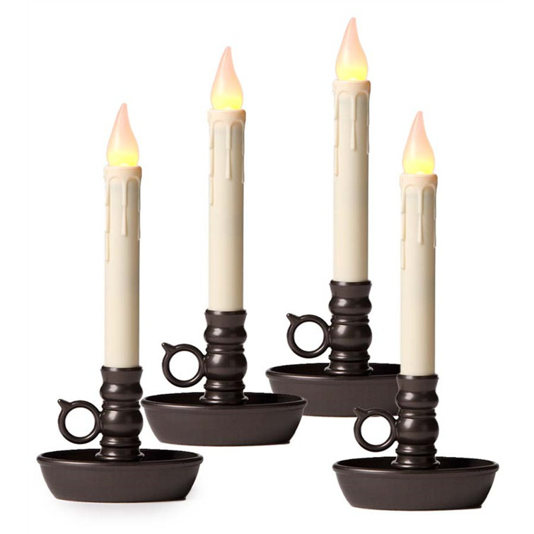 Bronze Flameless LED Candle with White Flame, Set of 4