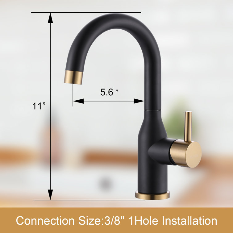 Black and Gold Stainless Steel Single-Handle Bar Faucet