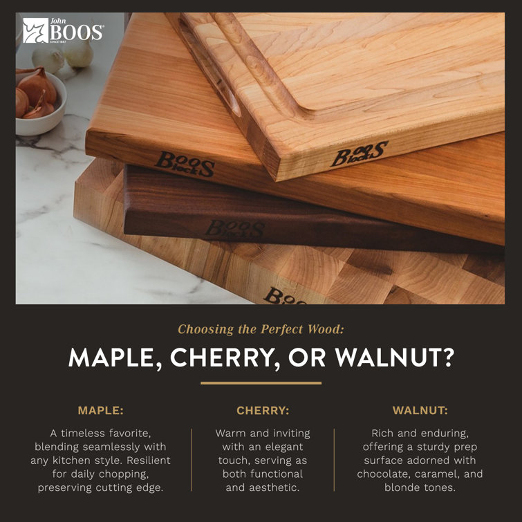 Large Round Maple End Grain Wood Chopping Board, 18 x 3 inches