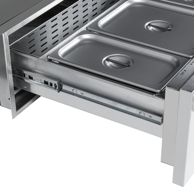 30-Inch Stainless Steel Built-In Warming Drawer with Three Compartments