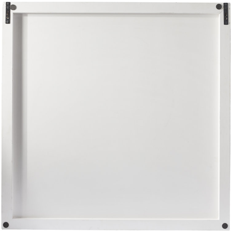 White Geometric Wood Square Wall Art Decor