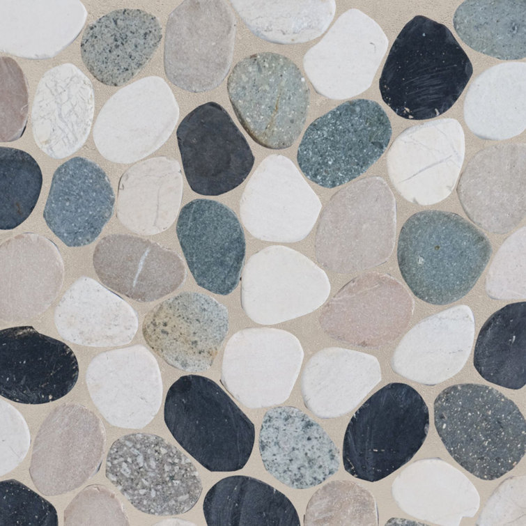 Ibiza 12" x 12" Natural Stone Pebble Mosaic Tile for Kitchen and Bathroom