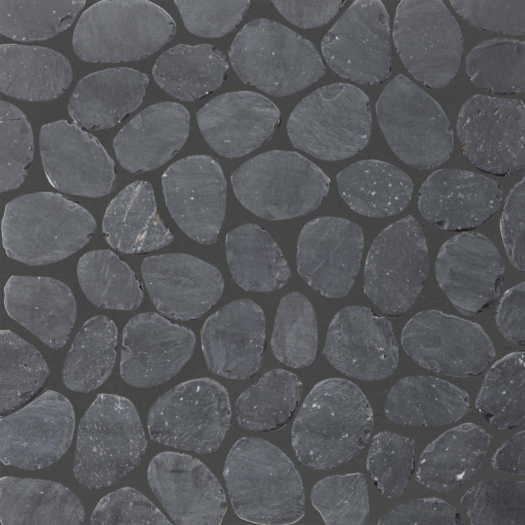 Charcoal Natural Stone Pebble Mosaic Tile for Walls and Floors