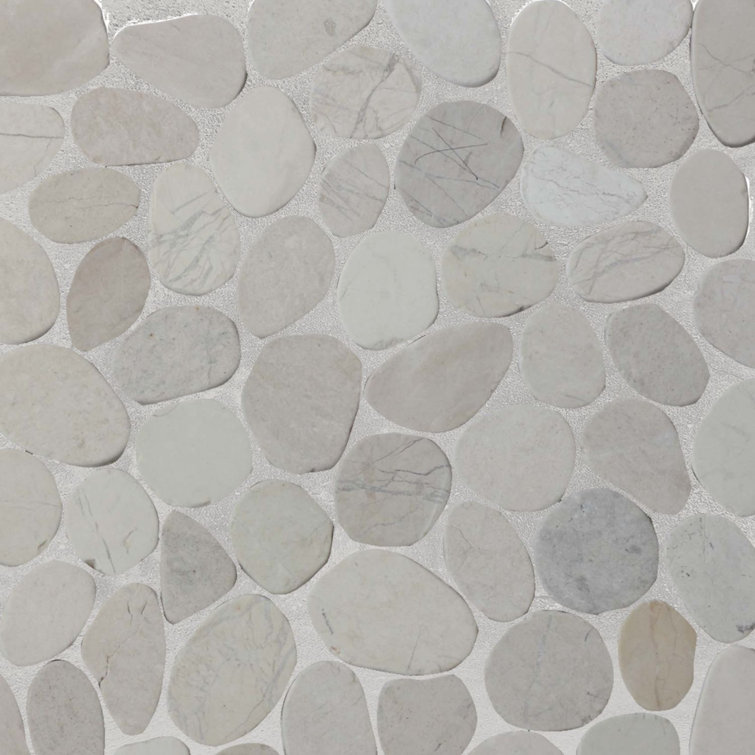 White Natural Stone Pebble Mosaic Tile for Walls and Floors