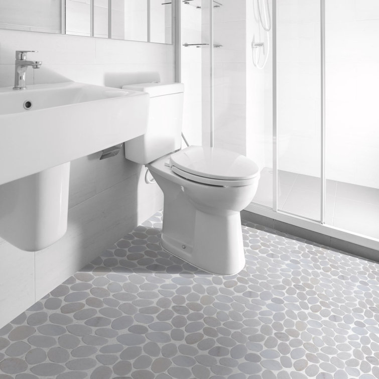 Snow White Natural Stone Pebble Mosaic Tile for Bathroom and Outdoor
