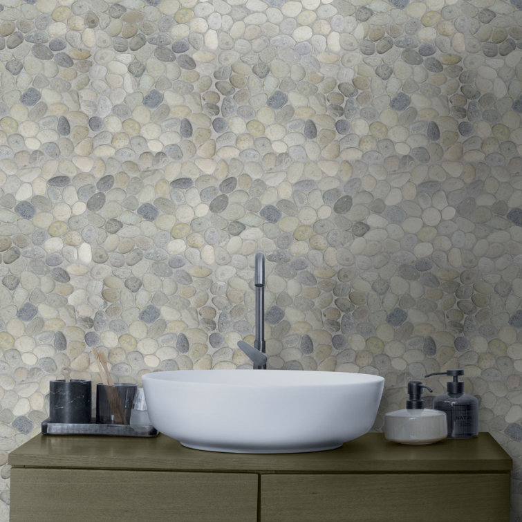 Gray Natural Stone Pebble Mosaic Tile for Indoor and Outdoor