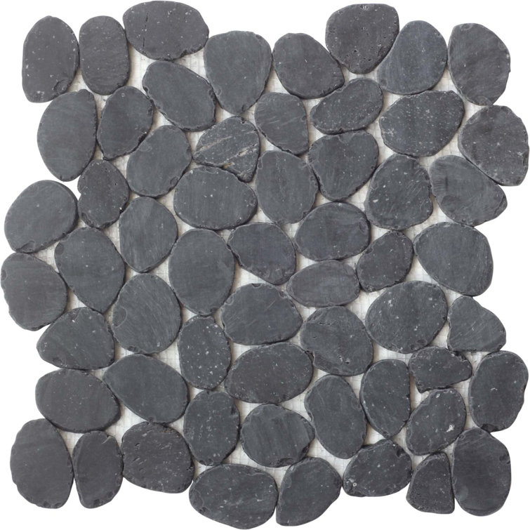 Charcoal Natural Stone Pebble Mosaic Tile for Walls and Floors