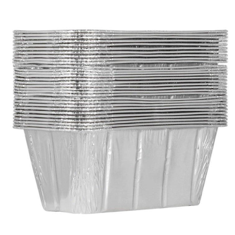 Disposable Rectangular Aluminum Grease Cup Liners, Pack of 30
