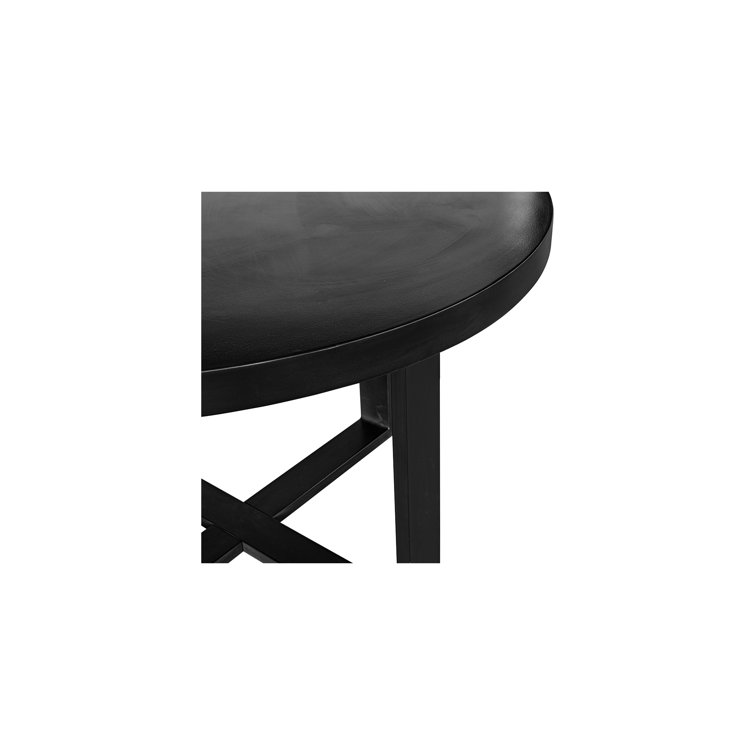Maisara 47'' Black Stone and Steel Outdoor Dining Table