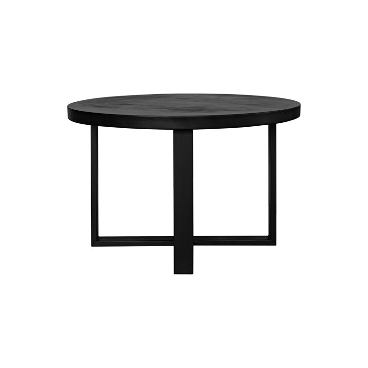 Maisara 47'' Black Stone and Steel Outdoor Dining Table