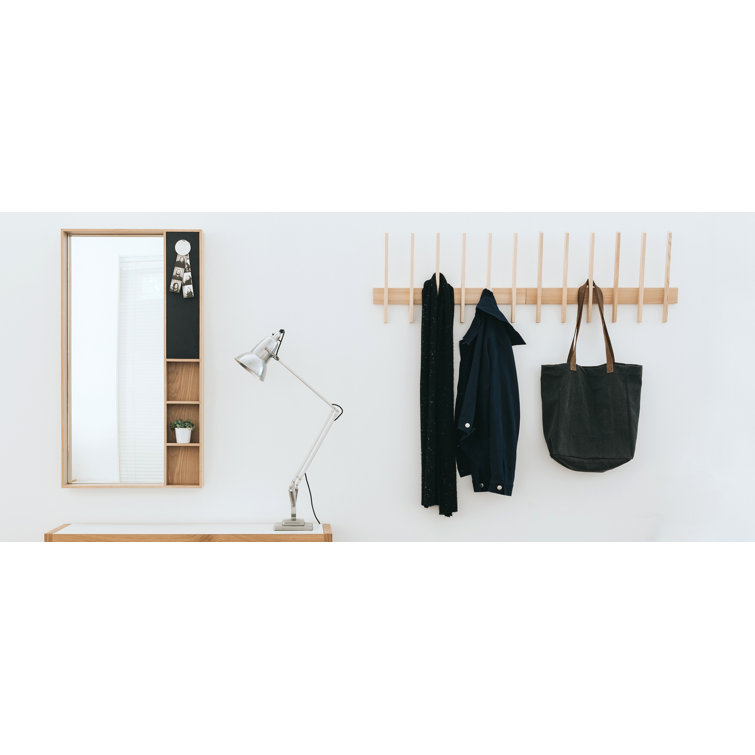 Ash Solid Wood Six-Hook Wall Mounted Coat Rack
