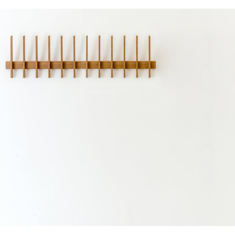 Ash Solid Wood Six-Hook Wall Mounted Coat Rack
