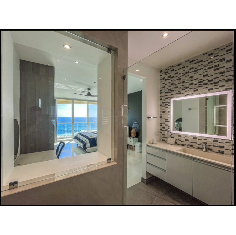 Luxury Crystal 48"x36" Frameless LED Bathroom Vanity Mirror
