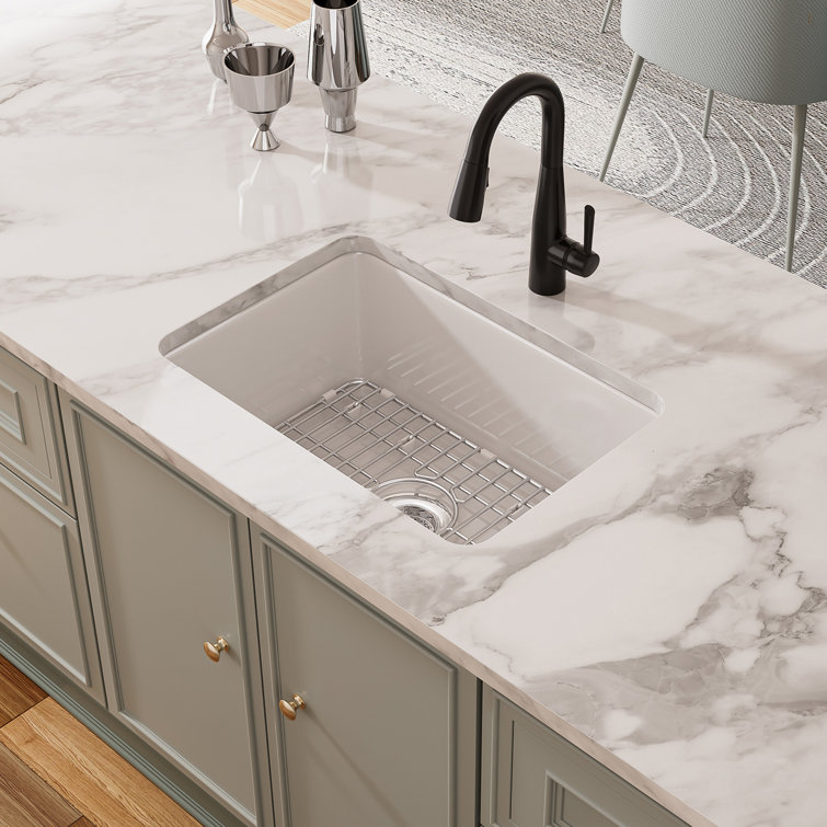 Oslo White Fireclay Single Bowl Drop-In Kitchen Sink