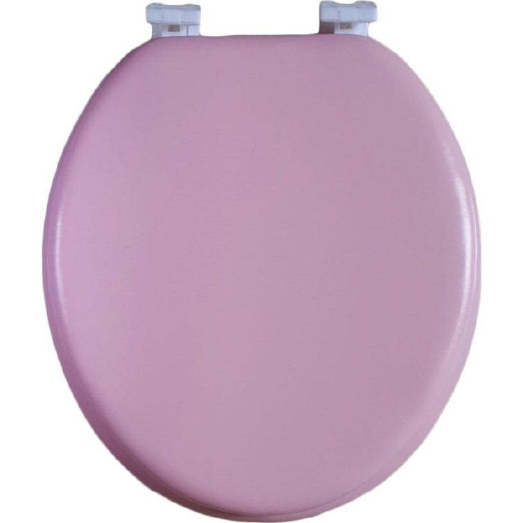 Pink Glossy Round Plastic Toilet Seat with Lid