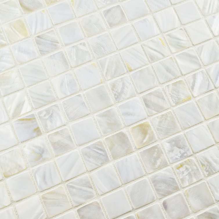 White Natural Shell Mosaic Wall Tile 12" x 12"