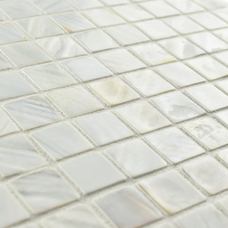 White Natural Shell Mosaic Wall Tile 12" x 12"