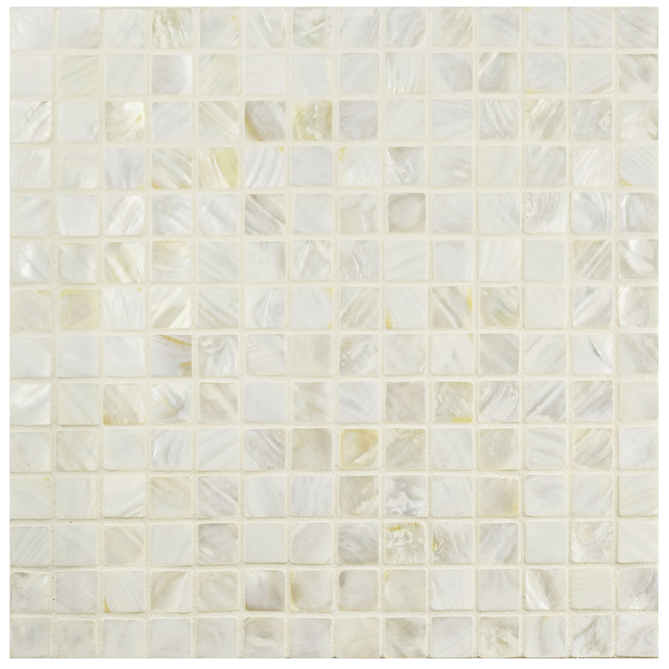 White Natural Shell Mosaic Wall Tile 12" x 12"