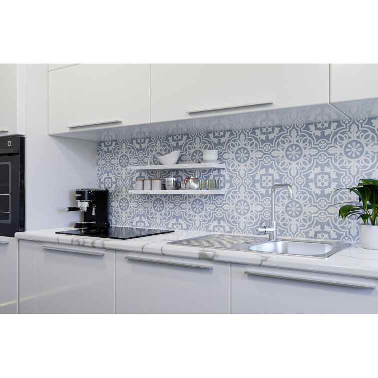 Bliss Beaux Blue and White Matte Porcelain Square Tile