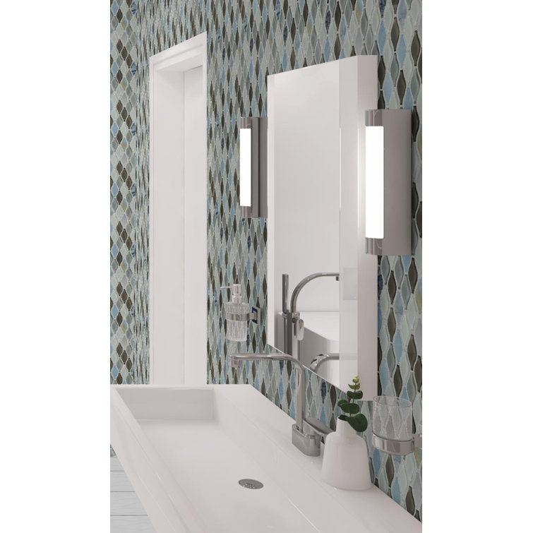 Annabelle Blue and Gray Polished Marble Mosaic Tile
