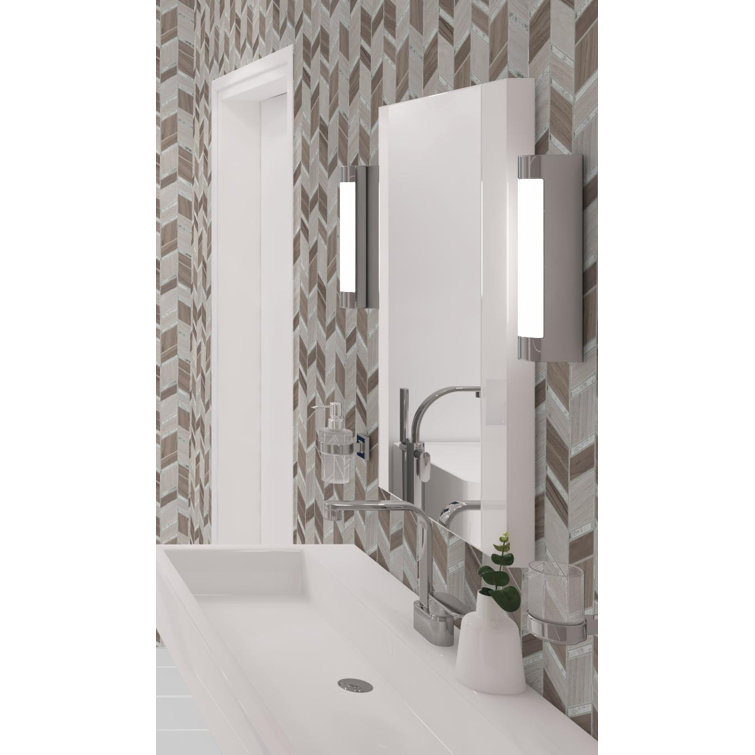 Casia Polished Brown Marble Chevron Mosaic Wall Tile