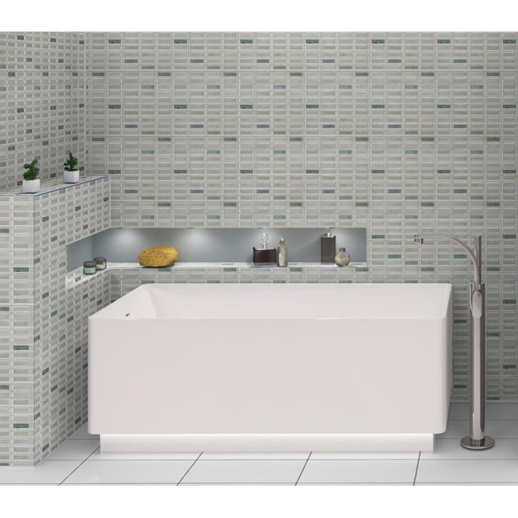 Evon 13" x 13" Green Marble Mosaic Tile Sheet