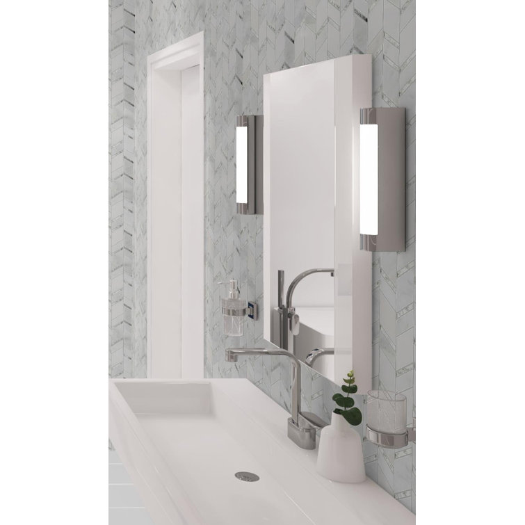 Casia Polished White Marble Chevron Mosaic Wall Tile