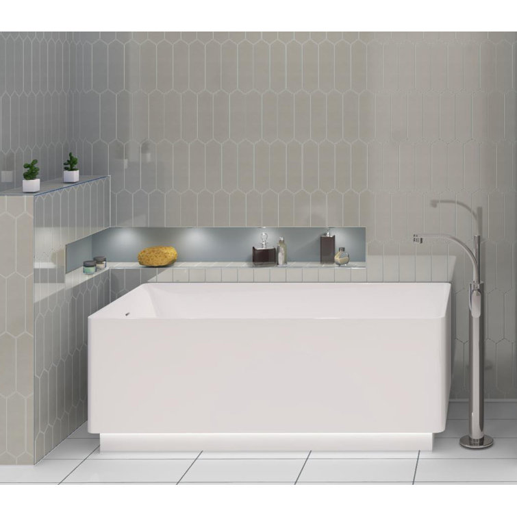 Ergo 3" x 10.5" Polished Gray Glass Hexagonal Tile