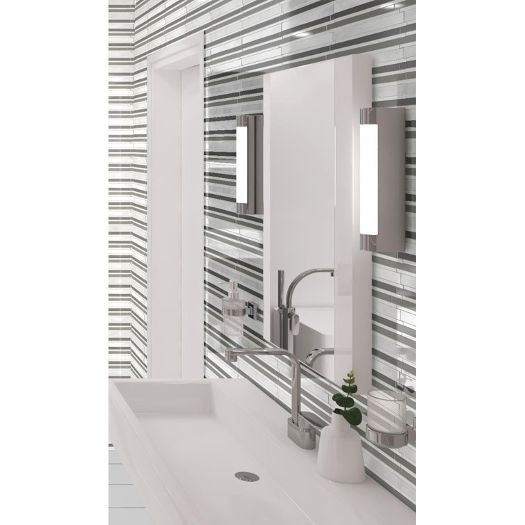 Klein-Bache Brown Aluminum and Glass Brick Mosaic Tile