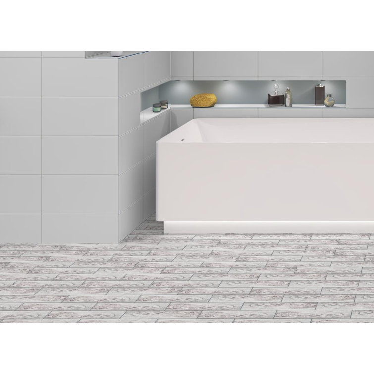 Kendel 3'' x 14'' Black and White Glass Subway Tile