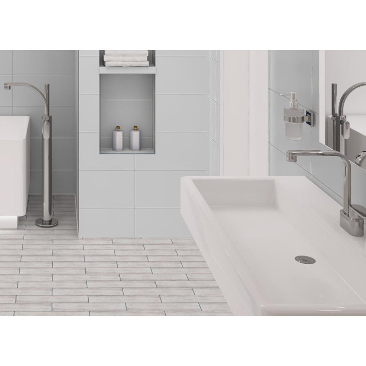 Kendel 3'' x 14'' Beige Glass Wood Look Subway Tile