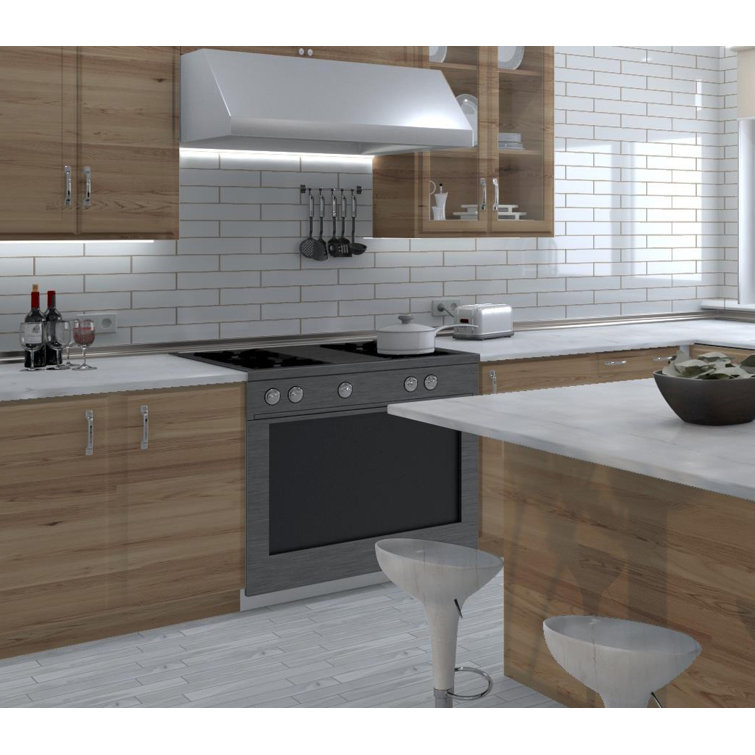 Kwiet 3" x 14" Polished White Glass Subway Tile