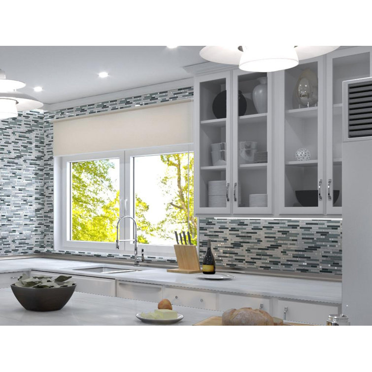 Happy Linear Brown Polished Marble Mosaic Tile