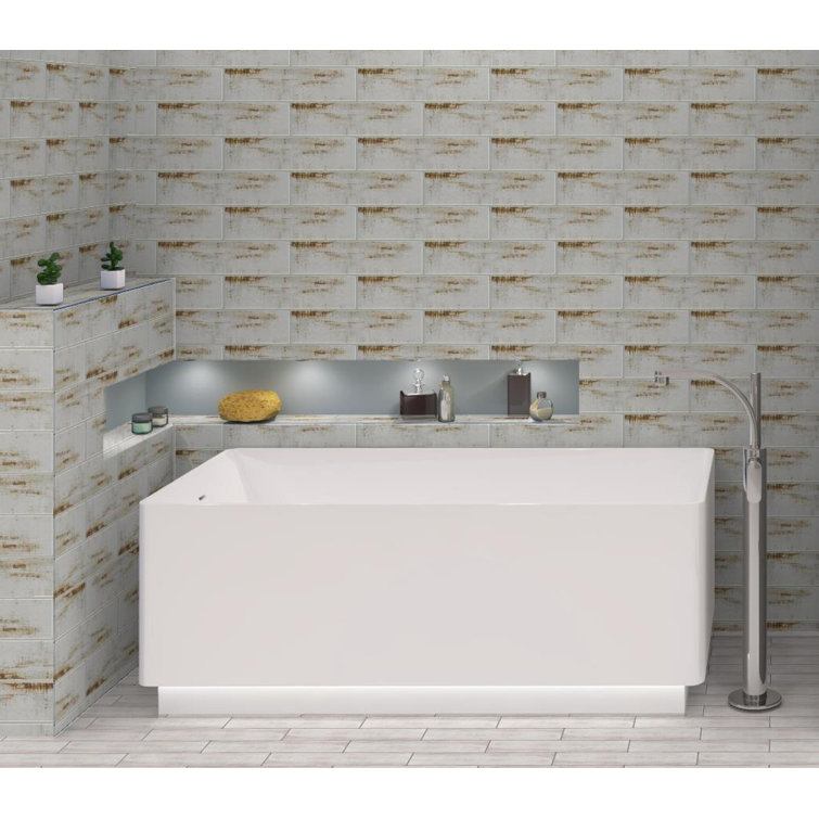 Serenite 4" x 16" Glazed Blue Porcelain Subway Wall Tile