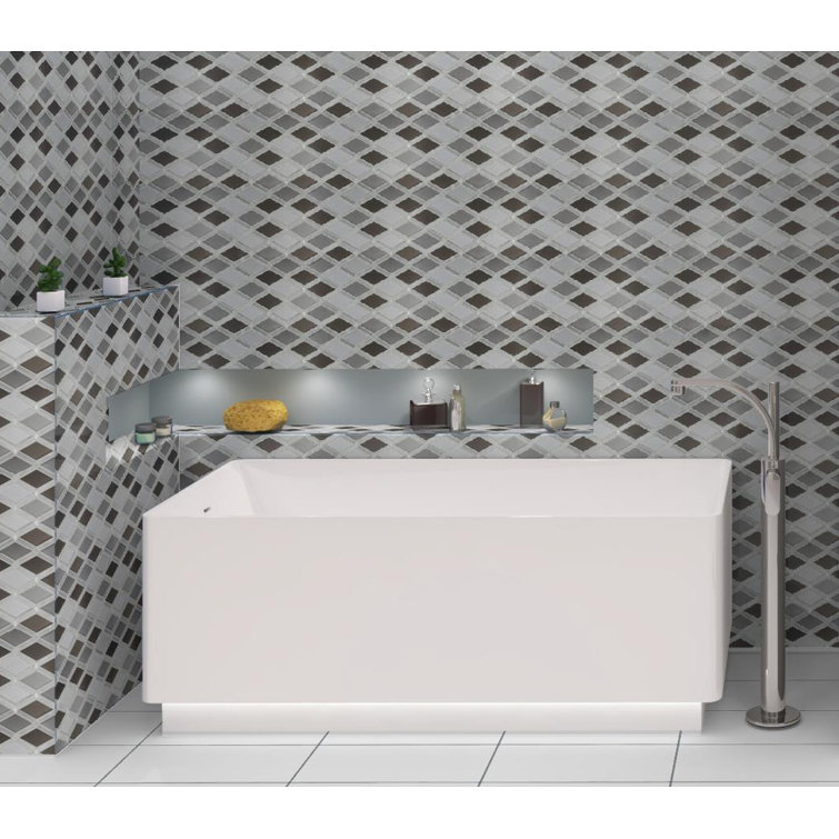 Geom Polished Gray Diamond Mosaic Tile for Kitchen and Bathroom