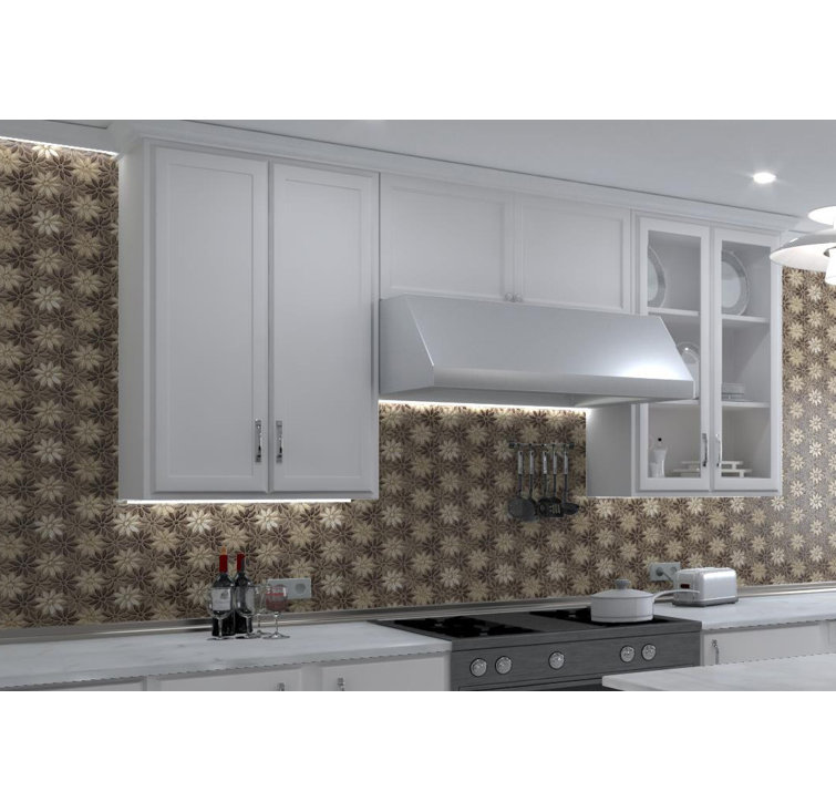 Fresh Dark and Light Brown Floral Mosaic Wall Tile