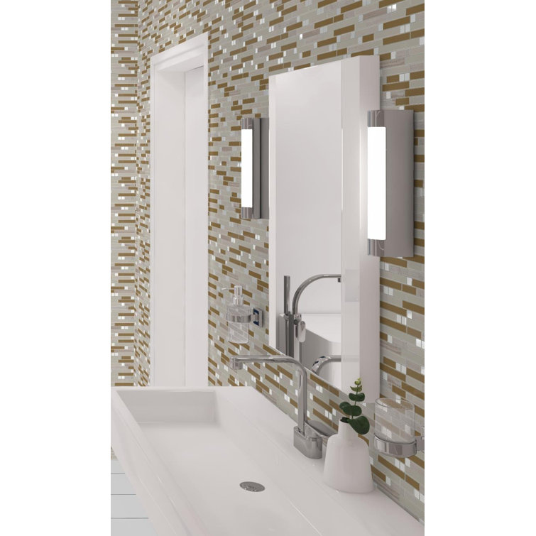 Happy Linear Brown Polished Marble Mosaic Tile