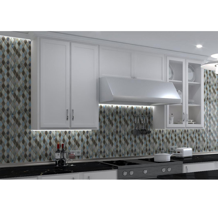 Annabelle Blue and Gray Polished Marble Mosaic Tile