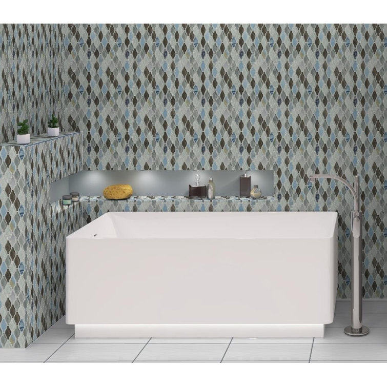 Annabelle Blue and Gray Polished Marble Mosaic Tile