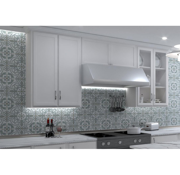 Bliss 8" Gray and White Porcelain Moroccan Wall and Floor Tile