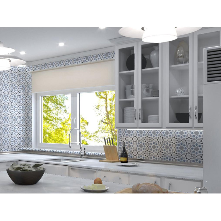 Luv Amore 8" Gray Glazed Porcelain Patterned Tile