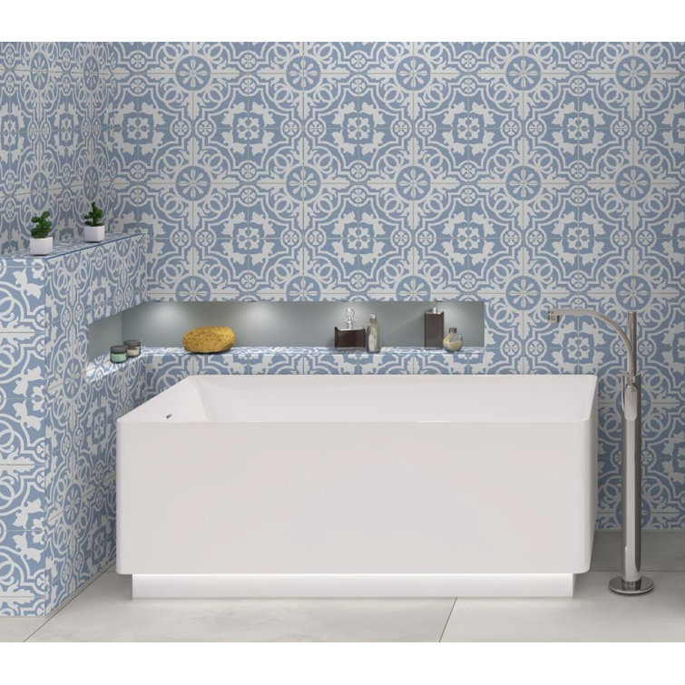 Bliss Beaux Blue and White Matte Porcelain Square Tile