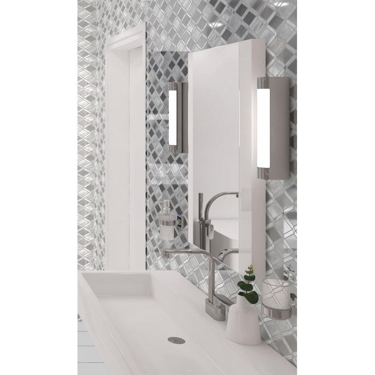Geom Graphite Diamond Mosaic Tile for Kitchen and Bathroom