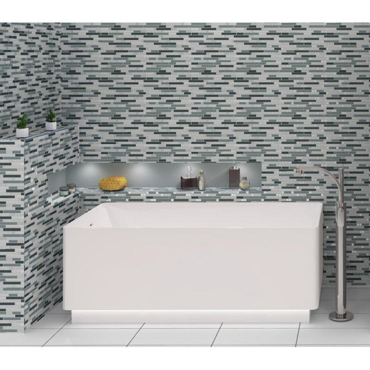 Happy Linear Brown Polished Marble Mosaic Tile