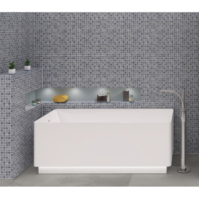 Mediterranean Blue Polished Glass Mosaic Tile for Kitchen and Bathroom