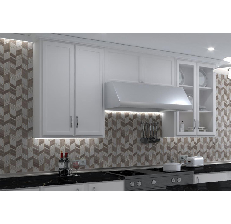 Casia Polished Brown Marble Chevron Mosaic Wall Tile
