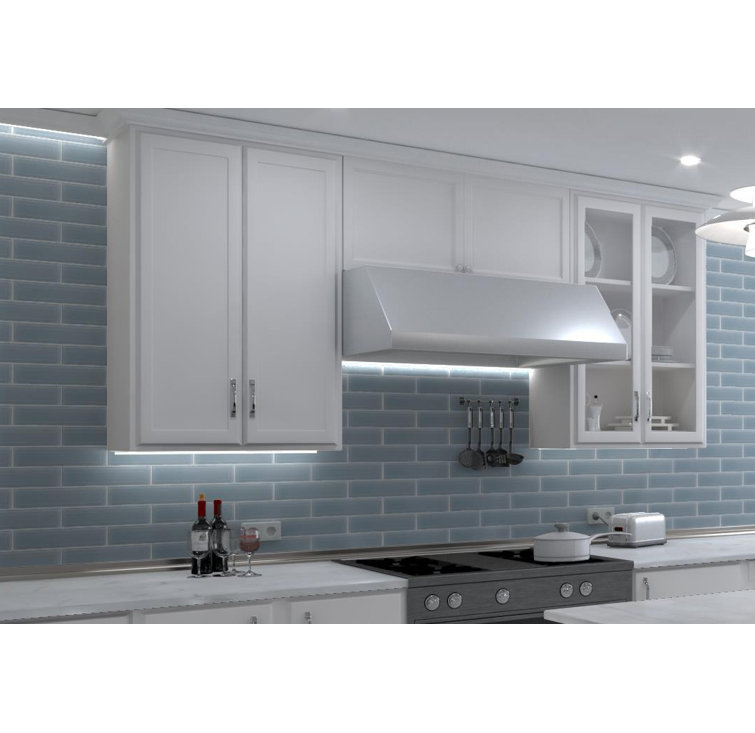 Kiwi 3" x 12" Beveled Glass Subway Wall Tile