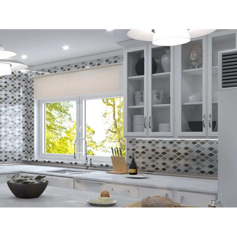 Geom Polished Gray Diamond Mosaic Tile for Kitchen and Bathroom