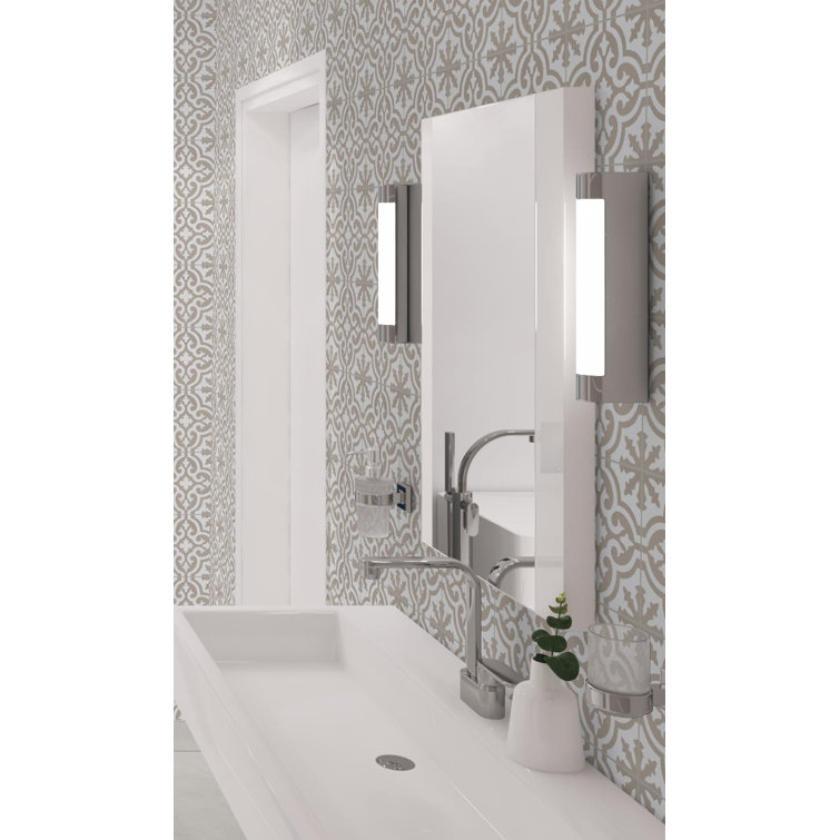 Bliss 8" Brown and White Porcelain Patterned Tile